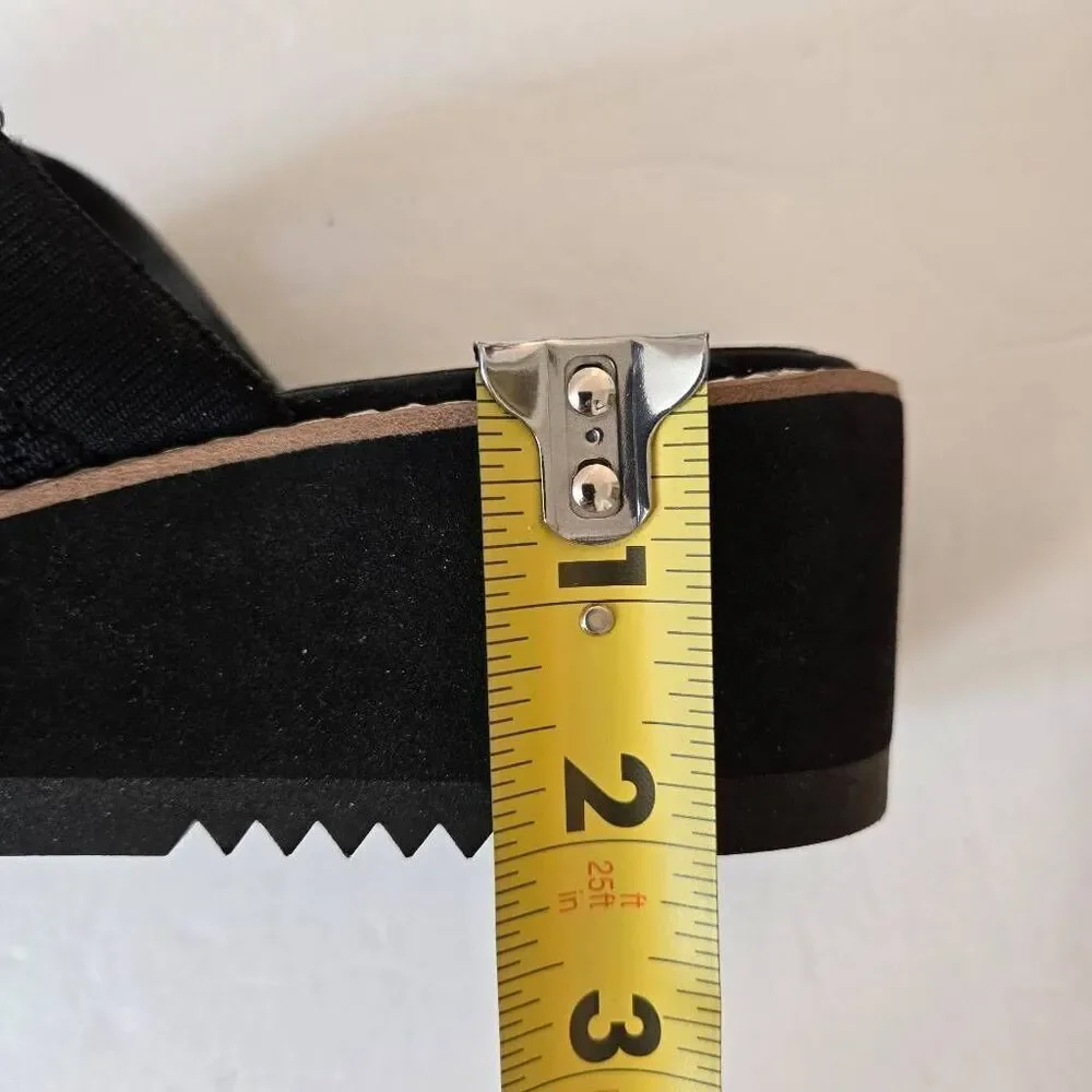 Eileen Fisher Telly Recycled Stretch Knit Black Wedge Sandal Size 8.5